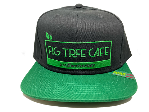 Fig Tree - Cap - Black W/Green Logo, Flat bill