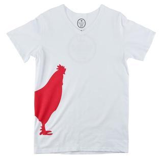 Breakfast Republic - Shirt - White w/Red Rooster